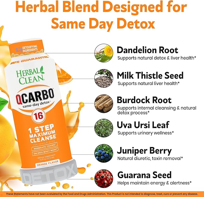 Herbal Clean Qcarbo16 Same-Day Detox Cleanse Drink - Image 4