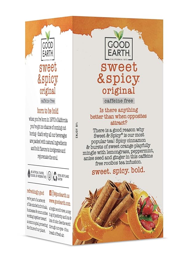 Good Earth Herbal Tea, Sweet & Spicy, Caffeine Free, Packaging May Vary - Image 2