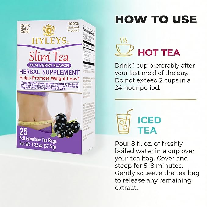 HYLEYS Slim Tea Acai Berry Flavor - Image 8