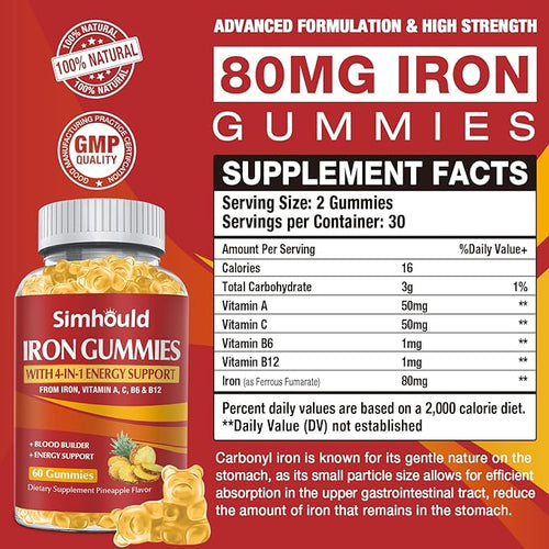 1 Pack Vegan 80MG Iron Supplement Gummies - Image 2