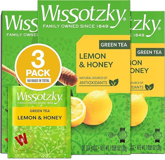 Wissotzky Lemon & Honey Green Tea | Antioxidant Rich | Soothing Honey Lemon Tea by WISSOTZKY