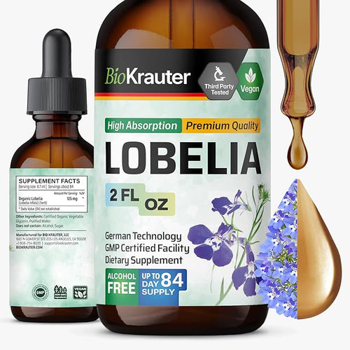 BIO KRAUTER Lobelia Tincture for Lung Cleanse & Detox by BioKrauter