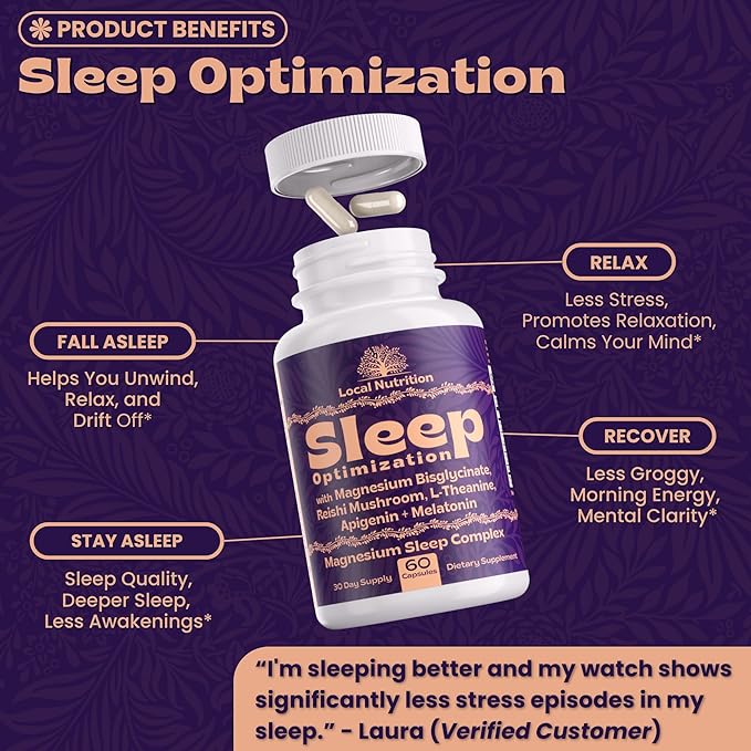 Natural Sleep Aid with Magnesium Glycinate, Reishi Mushroom Extract, L-Theanine - Image 5