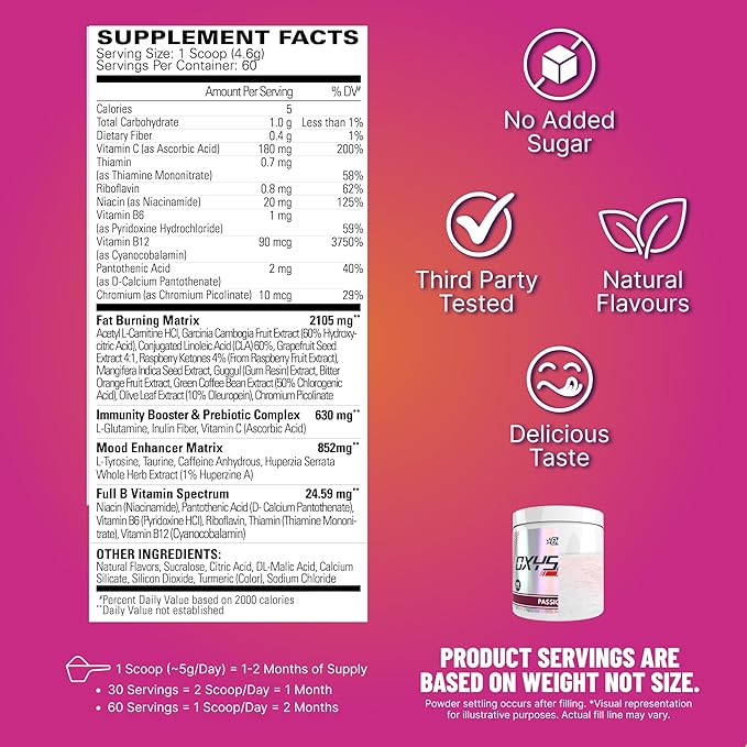 EHP Labs OxyShred Pre Workout Powder & Shredding Supplement - Image 3