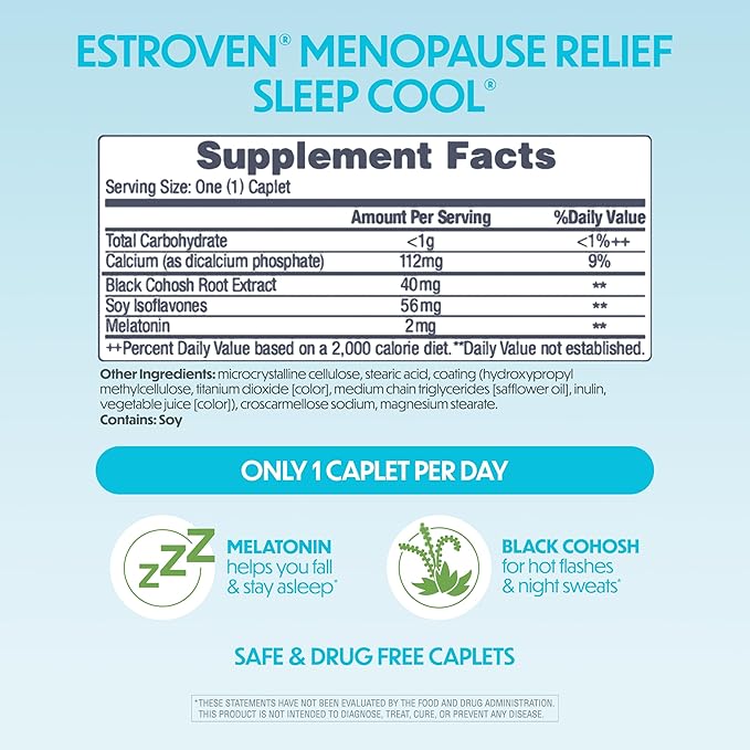 Estroven Sleep Cool for Menopause Relief, 30 Ct, Sleep Support Supplement - Image 3