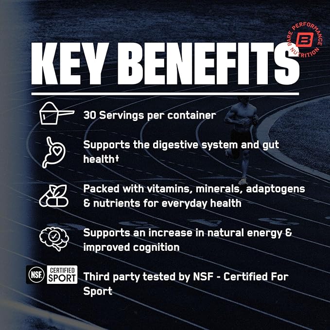 BARE PERFORMANCE NUTRITION, BPN Strong Greens Superfood Powder, Improved - Image 3