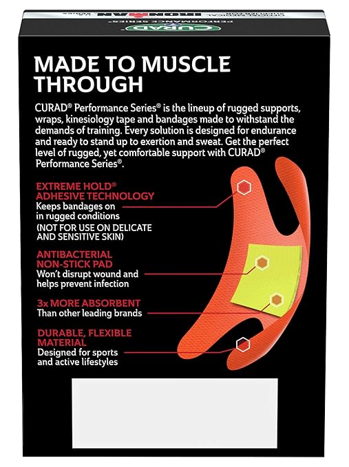 CURAD Performance Series IRONMAN Antibacterial Bandages, Extreme Hold Adhesive - Image 3