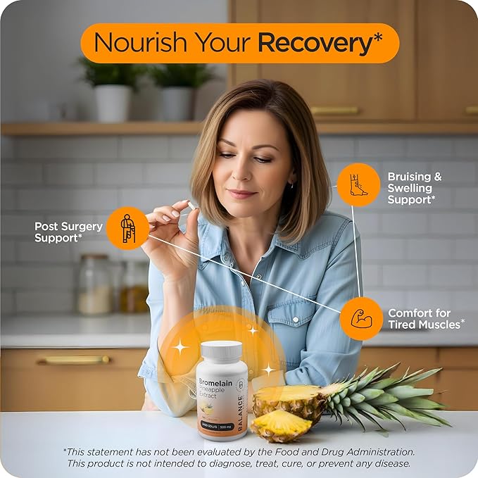 Balancebreens Bromelain 500mg Capsules – 2400 GDU Pineapple Extract Supplement - Image 4