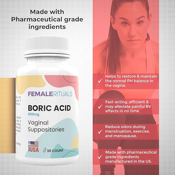 Boric Acid Suppositories for Women 600mg 30 Pack - Image 2