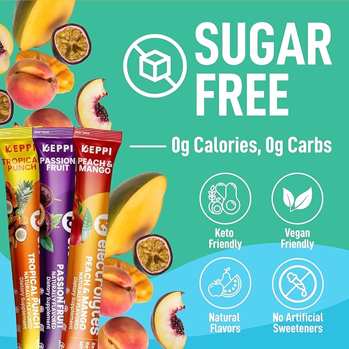 Keppi Electrolytes Powder Packets Tropical Flavors 30 Servings – No Sugar - Image 4