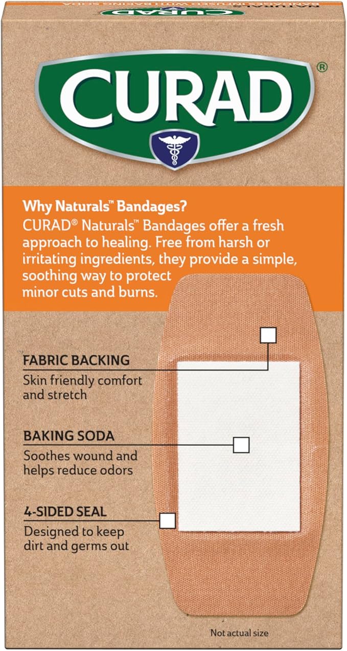 CURAD Naturals Baking Soda Bandages 2" x 4", Individually Wrapped Sterile - Image 2