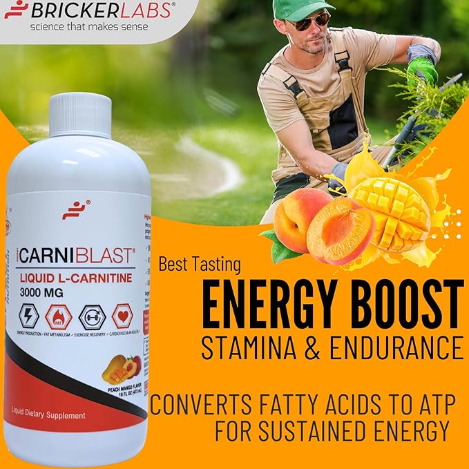 Bricker Labs CARNIBLAST Liquid L-Carnitine 3000mg Carnipure® Sports Nutrition - Image 3