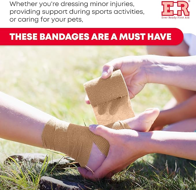 Ever Ready First Aid Self Adherent Cohesive Wrap Bandages, 2” x 5 Yards - Image 6