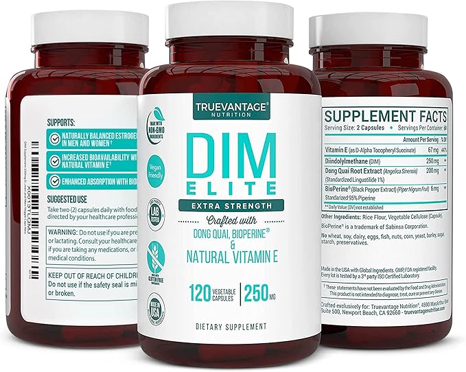 DIM Supplement 250mg-Plus Dong Quai, Natural Vitamin E & BioPerine - Image 7