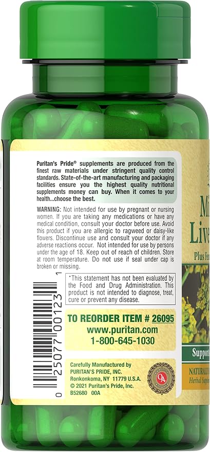 Puritan's Pride Milk Thistle Liver Complex, Supports Healthy Liver Function - Image 3
