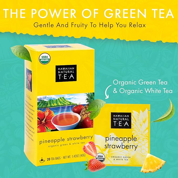 Hawaiian Natural Pineapple Strawberry Flavored Organic Tea - Image 3
