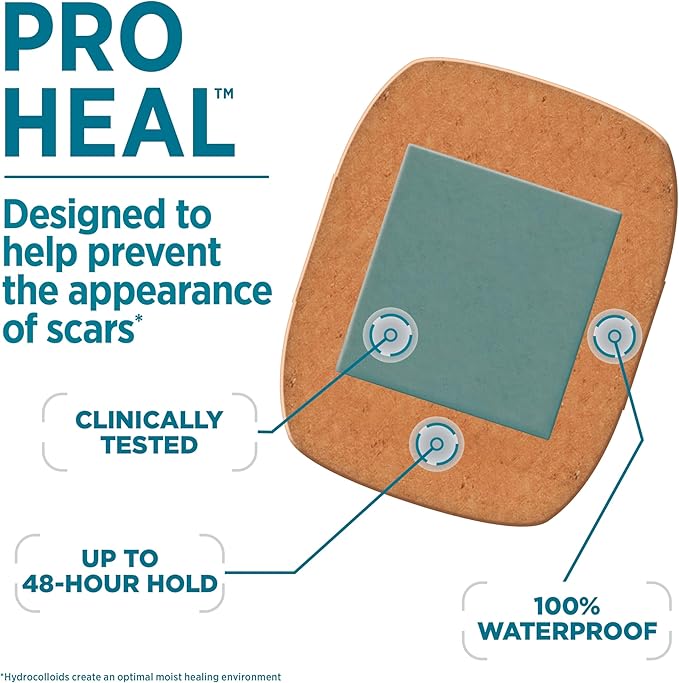 BAND-AID Brand Pro Heal Adhesive Waterproof Bandages, Hydrocolloid Gel Patch - Image 4