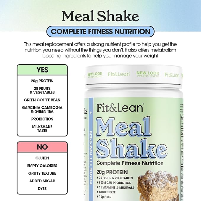 Fit & Lean Meal Shake, Fat Burning Meal Replacement, Probiotics, Coffee Crumb - Image 5