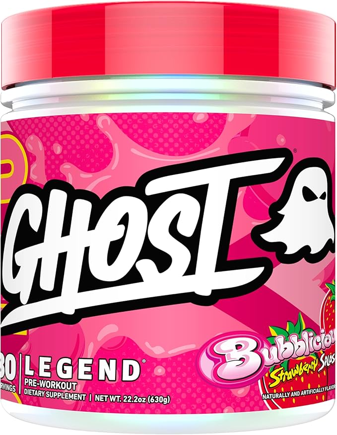 GHOST Legend Pre-Workout Powder, Bubblicious Strawberry Splash by GHOST
