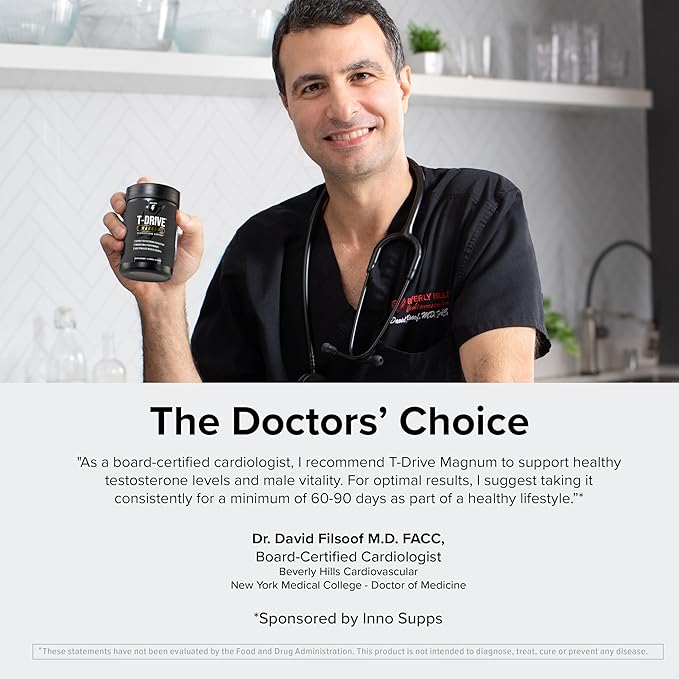 InnoSupps T-Drive Magnum Testosterone Booster Enhance Peak Performance Amplify - Image 7