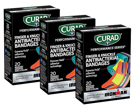 CURAD Performance Series IRONMAN Antibacterial Bandages, Extreme Hold Adhesive by Curad