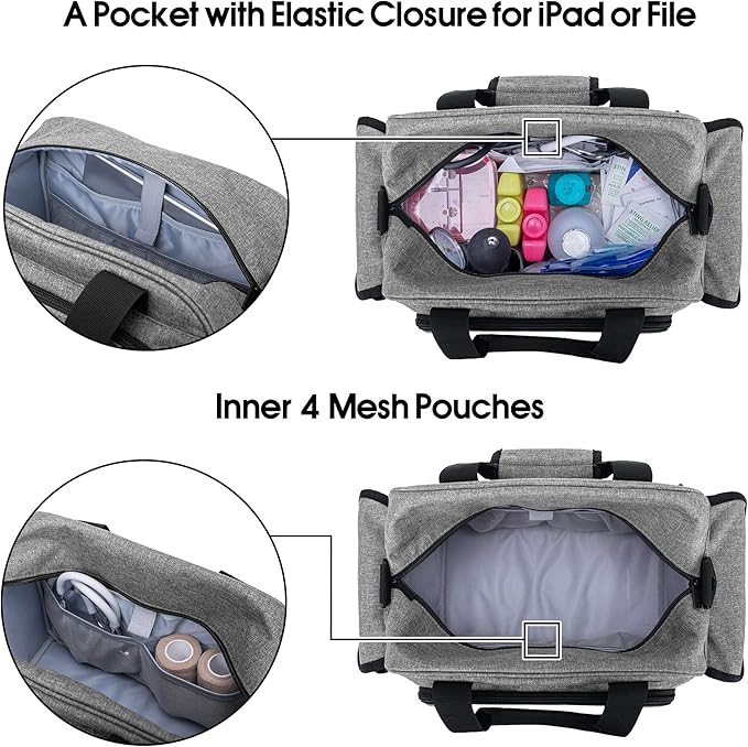 Trunab Home Health Nurse Bag Empty, Portable Medical Supplies Shoulder Bag - Image 3