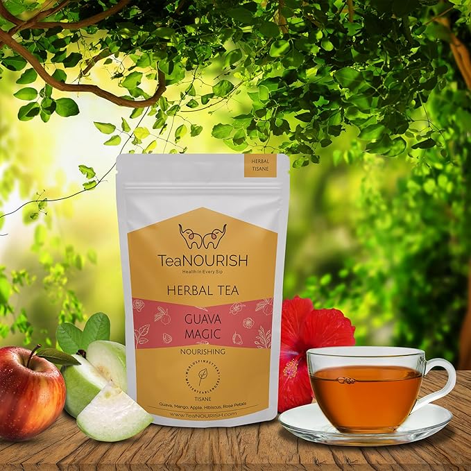 TeaNOURISH Guava Magic Herbal Tea | CAFFEINE-FREE | Refreshing and Fruity | - Image 3