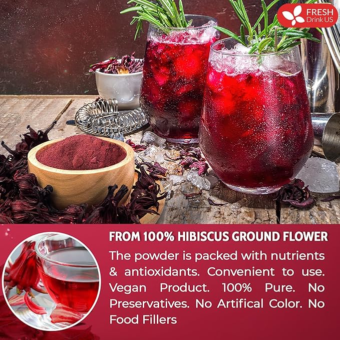 FreshDrinkUS, Premium 16oz Hibiscus Flower Powder, 100% Natural and Pure from - Image 4